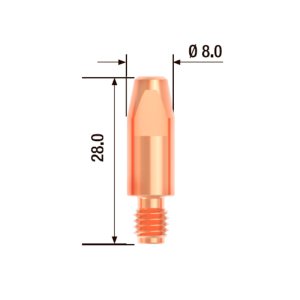 FUBAG Контактный наконечник M6х28 мм ECU D=0.9 мм (25 шт.) в Казани фото