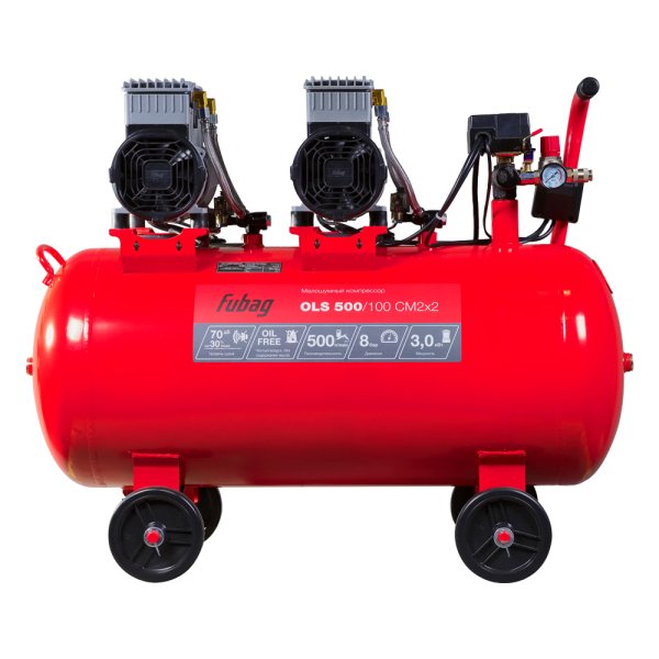 Компрессор воздушный безмасляный малошумный FUBAG OLS 500/100 CM2х2 + Набор пневмоинструмента (5 предметов) в ПОДАРОК в Казани фото