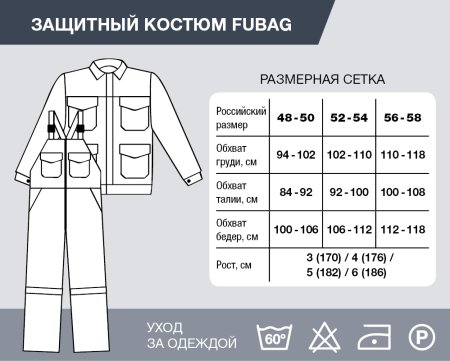 Защитный костюм Fubag размер 48-50 рост 3 в Казани фото