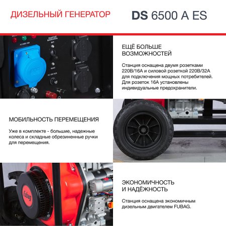 FUBAG Дизельный генератор с электростартером и коннектором автоматики DS 6500 A ES в Казани фото