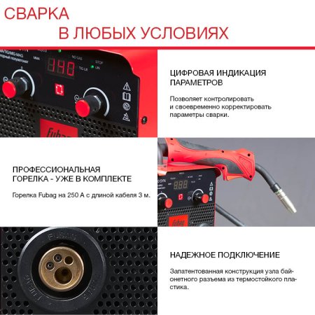 FUBAG Сварочный полуавтомат IRMIG 180 SYN с горелкой 250 А 3 м в комплекте в Казани фото