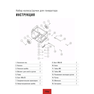 Комплект колес и ручек для генераторов FUBAG в Казани фото