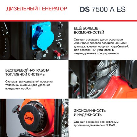 Дизельный генератор FUBAG DS 7500 A ES с электростартером и коннектором автоматики в Казани фото