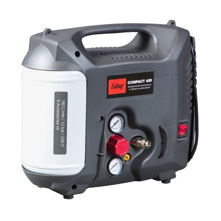 Компрессорный набор FUBAG Compact Air безмасляный компрессор + 5 предметов Компрессорный набор FUBAG Compact Air безмасляный компрессор + 5 предметов